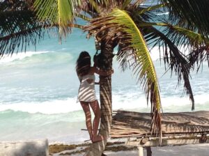 Catherine Oxenberg Instagram - Celeste absorbing paradise.  #Tulum