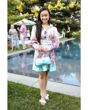 Cathy Ang Instagram - Thank you @netaporter / @mrporter / @ralphlauren / @poloralphlauren for having us in the Hamptons! Summer dresses, beautiful friends, and good vibes all night 😘
.
Outfit by @meg_galvin and #netaporter featuring:
#zimmermann belted linen dress 👗 
#shopcovry sunglasses (for those of us with low bridges!!) 🕶
#celestestarre bracelets ✨
#nottejewelry earrings 💎
#gedebe purse 👜 
#loefflerrandall heels 👠 (aka lily’s favorite shoes 😘)
.
📸: @bfa