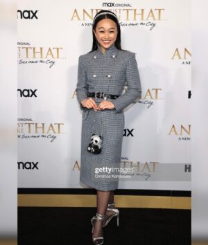Cathy Ang Instagram - And just like that…. our first red carpet!!! 😭😭😭 First 2 eps are out, and boy was it special to watch with the @justlikethatmax and @hbomax family!! You’ll see some sappy posts about the cast and crew soon :) For now, let me thank @agentchrislee @rudinj @joshrahm and @andreabraff for getting me here 🙏
…
Styling 👗: @meg_galvin 
Makeup💄: @yumi_mori 
Hair 💇‍♀️: @yukikotajima 
.
#andjustlikethat #hbomax #sexandthecity #satc #ajlt #premiere #redcarpet #tv #tvpremiere #firstredcarpet #streaming #streamer #moma #andjustlikethathbomax