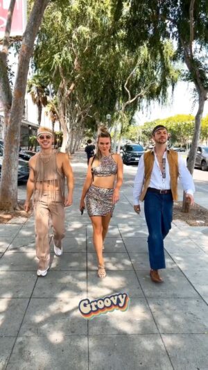Cathy Marks Instagram - on our way to the disco ✌🏻🌼💃🏼 

#disco #70sfashion #70s #flowerchild #studio54party #studio54 #losangeles #weho #stayinalive #saturdaynightfever #sequins