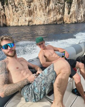 Cedar Wright Instagram - A quick deep water solo mission with @shawnraboutou @honngy @bookofsamuel @sheneenagins and @felipe.camargo during the @thenorthface athlete summit in Sardinia.  Especially impressive watching Matty climb to the 75 foot mark on hard climbing then down climb a bit and huck off! 💪👊