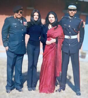 Celina Jaitly Instagram - #soldierdad #deathanniversary | 
 “Tiger” Colonel VK Jaitly ( SM) | Kumaon Regiment

THERE IS A CITY IN MY HEART PA … WHERE YOU ARE THE ONLY POPULATION 💔

“Stand up and fight !!” …. Is what my soldier dad always told me…. This image was my dad’s favourite, it was on the day of my brother’s passing out parade at IMA, #dehradoon 
I am so proud to be a war heroes daughter. It was not easy being an infantry officers daughter. My father was away defending the country most of my life, I lived in the fear that every goodbye was our last. But he never ever stopped being a good father… One of the strongest motivating forces behind all my accomplishments my father made me a strong woman. 

On his death anniversary, it still seems unbelievable that I will never hear his booming voice again. My heart still aches in sadness, my silent tears still flow, for what it meant to loose you no one will ever know.

My Mom ( Dr Meeta Jaitly) Seen here in this photograph could not bear the death of her soulmate and also passed away few months after dad’s untimely death leaving a massive void in our lives. They fell in love at Lucknow command hospital after the 1971 war where my dad was recovering from bullet and shrapnel injuries… They fought the cross cultural and religious conflict just to be together. They taught me n my brother the true definition of love for each other and for the country. My mother insisted on spending the last few days of her life at the military command hospital in Lucknow where they first met, until my brother n I moved her to Sahara Sheher to breath her last surrounded by family…. She constantly told me she was waiting for him to come n get her, she was waiting for a glimpse of his uniform 💔

Sharing what he always told people : 
💔If you want to honour a soldier,be the kind of Indian worth fighting for💔

Remembered with love, honour and respect by his daughter, son, grandsons, son-in-law and all the men he commanded and served with. 

#missyoudad #dadinheaven #armydad #indianarmy #infantry #colonel #celinajaitly #warhero #celinajaitley #punjab #kumaonregiment #kumaon #kumaoni