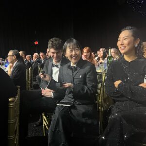 Celine Song Instagram - this week! 🩵 back in @sundanceorg 1 year later ⛷️ etc.