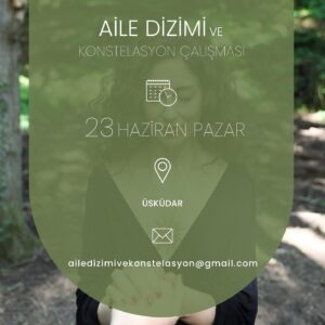 Ceyda Saltadal Instagram - Herkese Merhaba! 
23 Haziran günü İstanbul, Üsküdar’da yüzyüze Aile Dizimi & Konstelasyon çalışması yapacağız. Detaylı bilgi ve kayıt için ailedizimivekonstelasyon@gmail.com’a mail atabilirsiniz.

Namaste🤍