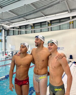 Chad Le Clos Instagram - 3 “chads” is dangerous 🔥 we coming for you all 👑 #teamwork #CleC #3amigos