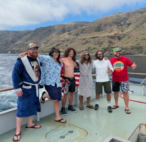 Chad Mendes Instagram - Costume day on our @finzandfeatherzguides tuna trips never disappoint lol! Last trip was “Clay Guida Day” and some of the guys nailed it! 😂 

GOOD TIMES!! 🎣🎣

#costumeday #clayguida #tunatrip #finzandfeathersguides #offshore