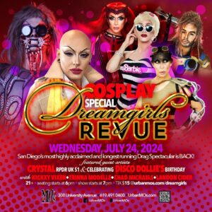 Chad Michaels Instagram - July! Pride! Cosplay! Extravaganza!
The table is set at The @dreamgirls_revue and @urbanmos for a spectacular month of shows so make your reservations at:
Urbanmos.com/Dreamgirls

#dreamgirlsrevue #urbanmos #sandiegodrag #mosuniverse #celebrityimpersonator #sandiegonightlife #hillcrestnightlife #hillcrestsandiego #sandiegoartist #sandiegodragqueen #sandiegoeats #sandiegoentertainment #sandiego #sandiegodrag #sandiegotourism #rupaulsdragrace #chadmichaels #mosgirls #drag #dragqueen #sandiegoevents #dragqueensofinstagram #dragshow #sandiegofun #sandiegocabaret #sandiegoqueens #2024