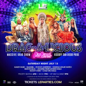 Chad Michaels Instagram - Let us warm you up for San Diego Pride with @leparties and @rupaulsdragrace AllStars!!!
Tickets at LEParties.com