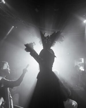 Chad Michaels Instagram - @ahsfx #DELICATE in black and white by @verocityproductions @urbanmos @dreamgirls_revue 
Costume and Headpiece by @chadmichaelsallstar 
@ryanmurphyproductions @kimkardashian @caradelevingne