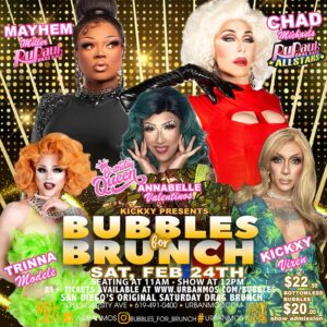 Chad Michaels Instagram - Catch me this week at the Fabulous @urbanmos !!
@dreamgirls_revue 2/21
@rupaulsdragrace Viewing Party
  DuelingDivas 2/23
@bubbles_for_brunch 2/24

Reservation Available at :
Urbanmos.com/Dreamgirls
UrbanMos.com/Dragrace16
Urbanmos.com/Bubbles
