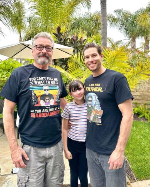 Chadd Smith Instagram - Father’s Day weekend wrap up 🤖🤌🏼 bike rides✅ beat borderlands 3 with mini me✅ bbq with the Big Man✅ tossin around the pigskin✅ dad jokes delivered from daughter 🦾🤡