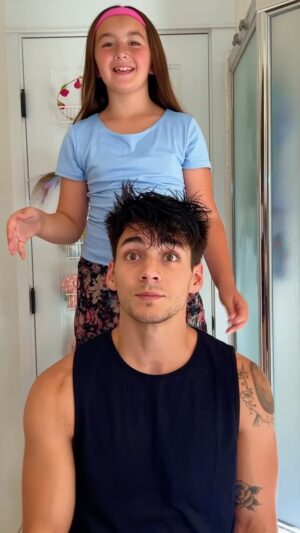 Chance Perez Instagram - How do you think my daughter did at styling my hair with @BaxterofCA products? 🤔😊 For never doing men’s hair before, I think she did a great job! 

#BOCpartner #daddydaughter #menshair #hairstyle #bondingtime #LifeLivedTrue #fathersday