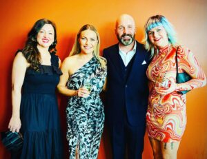 Chanel Cresswell Instagram - There to celebrate TIE-ing the knot 😜 🍾💍 
@johartleyactor @johnnyharris @daniellejames_7 🥳🤍