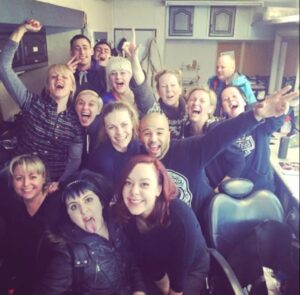 Chanel Cresswell Instagram - TIE Flash back !! I’m pretty sure we’d just finished 90’ (I’m going by the fact my hair isn’t a Mohawk ) 
What a bus full this was 🤩🥳
#thisisengland90