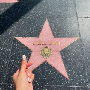 Chantal Videla Instagram - This is what you call Visualising the Future! And of course, the other members will have their own stars too! Let’s make a Lapillus street!🙈 

But for now, let’s check this off our bucket list! Finally got to stroll around the Walk of Fame and see the Hollywood sign! And take a few selfies with big Names too🥹💖

Just a few random throwback pics that I wanted to share with you, peeps! Have a nice Day!☺️☀️✨

PS: The star is Fake, we just made our own and took a picture okie? Let’s wait for the real one later🙊😆✌🏻
