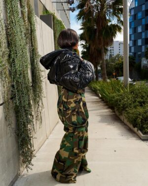Charketa Glover Instagram - Spotted: @sarahjakesroberts wearing our @rocknremix_ Charlie Camo pants for  Day 1 HOLLYWOOD PRESS for #Powermoves Styled by: @stylistjbolin #jbolin #sarahjakesroberts #charglover #rocknremix