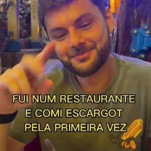 Charles Emmanuel Instagram - Já comeram escargot? É uma delíiiiiicia....... super recomendo kkkkkk #escargot #culinaria #primeiravez