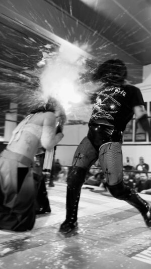 Charli Evans Instagram - @charlievanspro sends flying glass shards into the head of @sera_risa during their match at GCW’s ‘Aftermath’, Showboat Hotel-Atlantic City, NJ, Winter 2023 
-🎥: KRW || Follow @gamechangerwrestling for more information about GCW! 
-
-
-
-
-
-
-
-
-
-
-
-
-
-
-
-
-
-
-
-
-
- #kingsroadwrestling #kingsroadwrestlingllc #deathmatch #gcw #gcwwrestling #gamechangerwrestling #prowrestling #wrestling #wrestlemania #aew #wwe #womenswrestling #luchalibre #luchadora