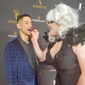 Charlie Barnett Instagram - Come get a bite of this sweetness! Thank you @ninawest @dragcast @dragcastpatsy for having me on DRAGCAST It was TRULY lovely to chat with y’all! And... sorry I talk to much. ....I think I spilled to much tea.  #dragcast  LINK HERE: https://dragcast.net/charlie-barnett/
