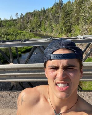 Charlie Gillespie Instagram - river baths☀️