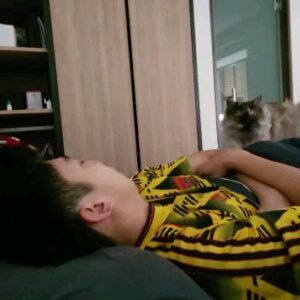Charlie Goh Instagram - Now I know why I am perpetually tired. This fella keeps waking me up and I don't even remember. Finally caught red handed. Blessed Christmas everyone! 🥰