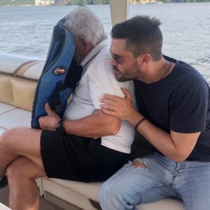 Charlie Weber Instagram - My dad protecting me from the spray of a boat going 4...maybe even 5mph.
Love you dad!
Happy Father’s Day to all you other dad’s out there.