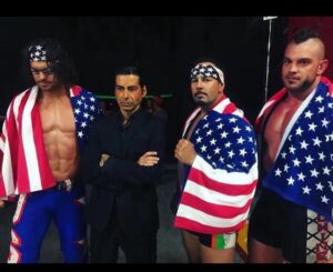 Chavo Guerrero Jr. Instagram - Happy 4th of July from your @luchalibreaaa inaugural trios champions.  @johnhennigan  @briancage  @luis_fernandezgil 🇺🇸💥🍺🌭😎 🍔 #aaatrioschampionship #luchalibre #guerrerostrong