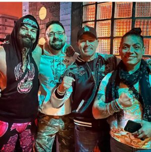 Chavo Guerrero Jr. Instagram - 4 men walk into a bar, a Darewolf, a Cobra, a Warrior & The juice @pj450 @themilanmiracle @juventudguerrera 
Bros for Life! #wrestlingfamily #wwe #wcw #guerrerostrong