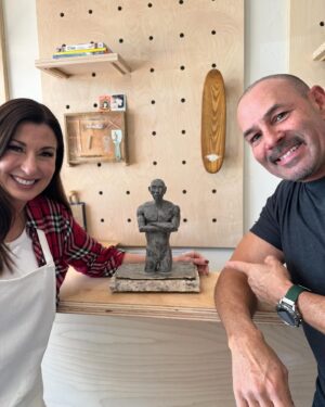 Chavo Guerrero Jr. Instagram - Pretty cool when your talented sculptor friend decides to make you immortal 😀 💪🏼 My long time friend @tinaaldatzfineart made this beautiful sculpture of me at @olasceramics & I found the Perfect place for it, next to my @sagawards  I love it so much! Thank you Tina!!! She does commission pieces as well if you are interested. 😀#immortal #tinaaldatz #sculpture #vivalaraza #chavoguerrero