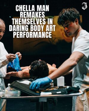 Chella Man Instagram - In a deeply personal performance art piece titled “Autonomy,” artist @chellaman explores identity, embodiment, and self-determination. The two-part work, which debuted on May 2nd, sees Man engage with a hyper-realistic silicone sculpture - a “clone” cast from their own form. ⁠
⁠
At the heart of “Autonomy” lies a powerful act of reclamation. Man pierces, erodes, and transforms the mold of themselves, treating their body as a mutable canvas for self-expression. They lovingly tattoo replicas of their own body art onto the clone’s flesh, some becoming visible only as Man strips away the outer layers of silicone skin - emphasizing that tattoos are not mere surface adornments, but are evocations of something primal and internal. ⁠
⁠
🔗 Tap the link in our bio to read more.

Photos by @annieforrest.world