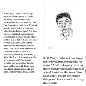 Chella Man Instagram - i found CK online in high school when i was trying to find myself.

..in some ways, I did find a part of me.

searching for “deaf Asian women artist” (like me at the time) - unfortunately, there is not much information to publicly gather within my community’s history. Not because there are not MANY of us, but because others have not deemed our stories worthy of recognition.

@chrisunkim, thank you for being family.
for your love, for your representation.
For your art.

Grateful to have one of many moments between us documented this way. It was pure joy to chat with you about my show at @hannahtraoregallery !

And of course, thank you, @interviewmag! 
Photo by @maryv 🤍