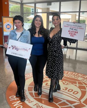 Chelsea Rendon Instagram - Today we all say PÁGAME! Latinas are paid just 52 cents for every dollar paid to white, non-Hispanic men – a decrease from 54 cents, according to the most recent U.S. Census Bureau data. This is BULLSHIT. Period! 

 @mujerxsrising @lclaa teamed up with @weallgrowlatina and to @karla.and.co to make the shirt that benefits the #LatinaEqualPay campaign! 

@equalpay2dayorg  #Trabajadoras #Pagame #DemandMore #Latinas #StandUp #GetLoud