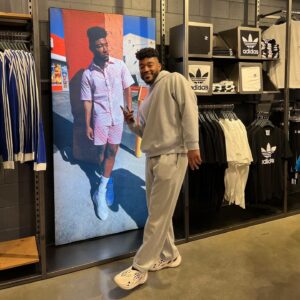 Cheryl Des Vignes Instagram - I can’t believe I’m really featured in an Adidas store 🥹 Such a cool experience with an amazing crew. I couldn’t have asked for a better first big shoot surrounded by cool people 🫶🏾