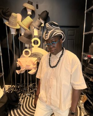 Cheryl Dunye Instagram - I finally made it to the @esenshel hat shop. I’ve wanted to visit for a while now, and yes, it’s all that! Thanks for the loveliest conversation and fit, Rodney!