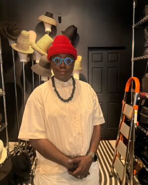 Cheryl Dunye Instagram - I finally made it to the @esenshel hat shop. I’ve wanted to visit for a while now, and yes, it’s all that! Thanks for the loveliest conversation and fit, Rodney!