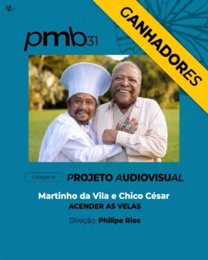 Chico César Instagram - o mestre @martinhodavilaoficial e eu acabamos de ganhar um @premiomusicabr com o clipe/projeto audiovisual de "Acender As Velas", essa bela composição de Zé Keti. a direção é de @talentonatto Philippe Rios.

muito obrigado! 🙏🏼