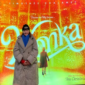 Chloe Troast Instagram - Wonka is the dark retelling of hollywoods most demented chocolate maker, don’t be surprised if ur seat is drenched in piss when u leave, because the jump scares are seriously so demented you’ll be pissing more than you drank.