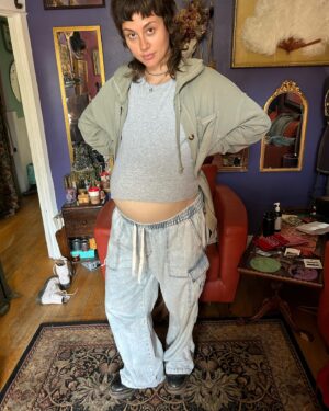 Chloe Van Landschoot Instagram - Belly from Helly. 🍝 miss  my punky Sara, her appendage , the heartburn it gave me and all the Son of Sara beauty souls that made @yarrumhm’s fever dream of a Queer horror film come life🥹.