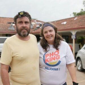 Chris Bath Instagram - John & Annabelle bought the Lakeside Lodge Motel @lakeside_lodge_lismore (“that never floods”) in Nov 2020 & moved north to Lismore from Torquay. They persevered through the tourism shock of bushfires & a pandemic that was never part of their business plan, then found themselves trapped on the motel’s rooftop with 24 of their guests, as floodwaters rose around them #swipeleft See #linkinbio They spent a terrifying six hours with a birdseye view of the rising water, until strangers in tinnies arrived & rescued all of their guests. They were the last ones off the roof (thanks to a dude they only know as “Dylan from Lennox Head”) I met them last Thursday when they arrived back in clothes that someone gave them at the pub when they turned up soaking wet once Dylan dropped them to safety (Annabelle reckons it’s the only chance she’ll ever have to rock a PhoKing t-shirt). Alone, they started the long clean up. Mud everywhere, they dragged sodden carpet, mattresses, TV’s & fridges from rooms, somehow with a warm, dry sense of humour, resigned to what they needed to do to get their business up & running asap because “Lismore’s gonna need accomodation & we need to get some money through the door.” While we were there filming for @theprojecttv John got a call from @bookingcom hassling for their booking fees.  John told them “mate we’ve just been smashed by a flood, I don’t think that’s appropriate right now”. I spoke to John yesterday.  They’ve called three times since.  Seriously @bookingcom it’s time for a multinational like you to do your bit & waive booking fees for tourism operators like John & Annabelle.  They don’t want charity, but they could do with a break.  They’ve slaved for a week to clean out their motel, knowing that whoever helps repair their region will need somewhere to stay.  And to give you an idea of the some of challenges they face, no matter how hard they work, it’ll be weeks before they can get electricity in their rooms (every power point has to be checked by Council), the rubbish they’ve dragged out remains dishearteningly on their doorstep because there’s simply so much of it to remove in Lismore.  So hey @bookingcom why not throw them a bone?