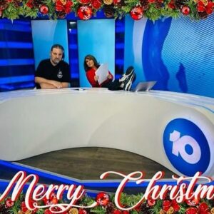 Chris Bath Instagram - Joe the Floor Manager says have a Merry Christmas or else….. #merrychristmas #christmas #tv #swipeleft