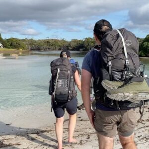 Chris Bath Instagram - When you hike with one of your besties who has never worn a backpack let alone walked for days with one, never worn hiking boots, never not had a daily hot shower, never done wilderness anything & never imagined she would, & does it all with a smile & a laugh & is already googling the next bushwalking adventure. ❤️ you @abolgie Thanks for a superb tour & the husbands weren’t bad either, apart from that third bottle of Pinot.... #tasmania #swipeleft