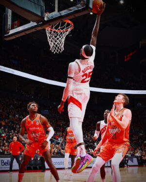 Chris Boucher Instagram - Gone radioactive 🔋⚡️ 

Wearing the @pumahoops MB.03 Toxic, available at @footlockercanada