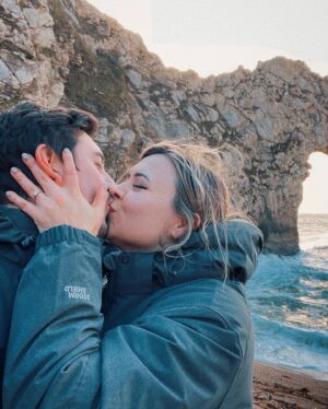 Chris Broad Instagram - When you’re trying to take a photo of a geological wonder and Sharla keeps putting her hand in the bloody way.

Also 🥳💍!!!