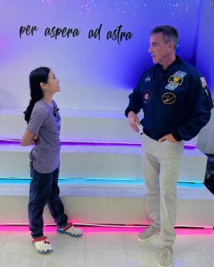 Chris Cassidy Instagram - Today I met an amazing 12 year old entrepreneur, Olivia Huynh, the owner of @therocketbelly rocketbelly in Arlington, TX.  With her passion for stars and planets, she and her family opened a space-themed cafe featuring a menu of self-serve bubble teas, out-of-this-world chicken, and homemade baked goods. This talented, bright, insightful, and fearless young lady inspires all who meet her.  Great job, Olivia!