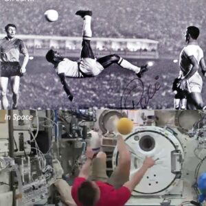 Chris Cassidy Instagram - Happy 80th birthday to Brazilian soccer legend, Pele! @pele thank you inspiring so many of us, not only with your incredible football/soccer accomplishments, but with your global  humanitarian efforts. In your honor, I tried to replicate one of your iconic bicycle kicks while up on the ISS. Even without the burden of gravity, I couldn't do it nearly as well as you. Happy birthday!
.
Feliz aniversário de 80 anos para a lenda do futebol brasileiro Pelé! Meu amigo @pele , obrigado por inspirar tantos de nós, não apenas com suas incríveis conquistas no futebol, mas também com seus esforços humanitários globais. Em sua homenagem, tentei reproduzir um dos seus "bicicletas" icônicas enquanto estava na ISS. Mesmo sem o peso da gravidade, não consegui fazer isso tão bem quanto você. Feliz Aniversário!