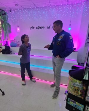 Chris Cassidy Instagram - Today I met an amazing 12 year old entrepreneur, Olivia Huynh, the owner of @therocketbelly rocketbelly in Arlington, TX.  With her passion for stars and planets, she and her family opened a space-themed cafe featuring a menu of self-serve bubble teas, out-of-this-world chicken, and homemade baked goods. This talented, bright, insightful, and fearless young lady inspires all who meet her.  Great job, Olivia!