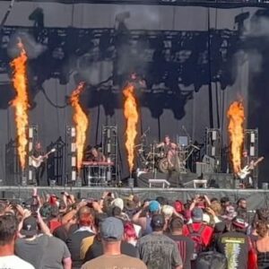Chris Daughtry Instagram - Thank you @aftershockfestival for an amazing first time!!! Can’t wait to see you all again in the future!! Thank you to everyone who endured the heat with us and your patience when our sound board crashed during World on Fire!!!! 

AI was trying to silence us 😅😂🤣😂

#aftershock #aftershockfestival 🎥 @shabbaarmy