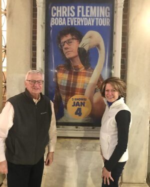 Chris Fleming Instagram - my parents preparing to crudely deface my promotional materials