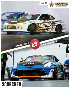 Chris Forsberg Instagram - Rolling right into ORLANDO 💥 @Stuke.Racing takes on @ChrisForsberg64 in the Top 32 this Saturday. Who you got?

Presented by @RockstarEnergy

#FormulaD #FormulaDRIFT #FDORL