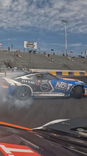 Chris Forsberg Instagram - First lap out and feelin’ spicy! 

@nosenergydrink || @nismopartsusa
 #fdnj #formuladrift #nissan #nismo #z